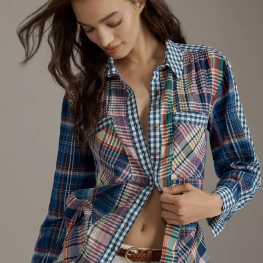 Brand NEW- Hadley Relaxed Buttondown Shirt by Pilcro